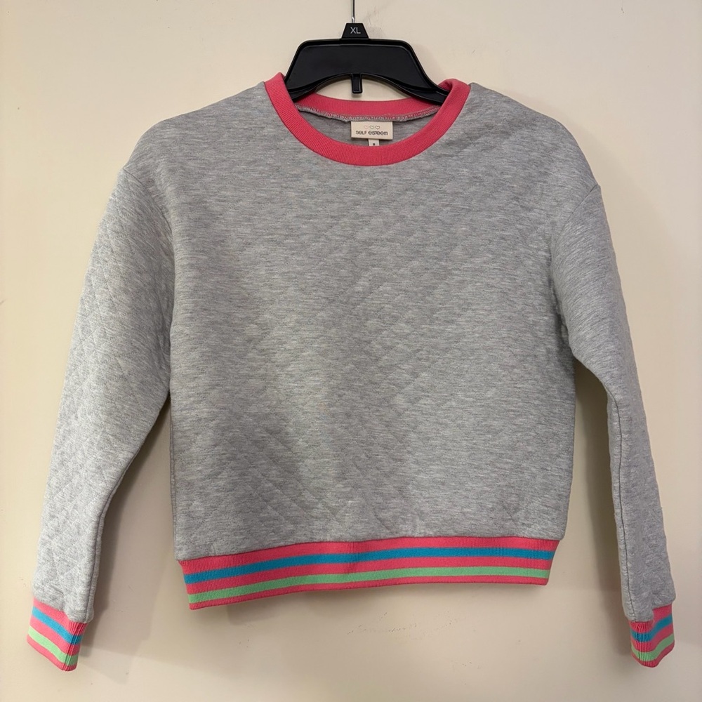 3 for $25! NWT Self Esteem Girls’ Gray Sweater with Pink Accents,‎ M (10-12)
